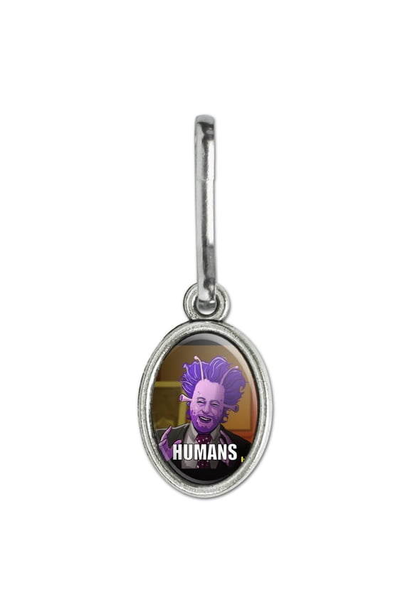 Human Aliens Guy History Meme Antiqued Oval Charm Clothes Purse Suitcase Backpack Zipper Pull Aid