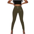 thumbnail image 4 of Leggings for Women Lightweight Casual High Waisted Tummy Control Gym Yoga Pants Summer Trousers Army Green XXL, 4 of 8