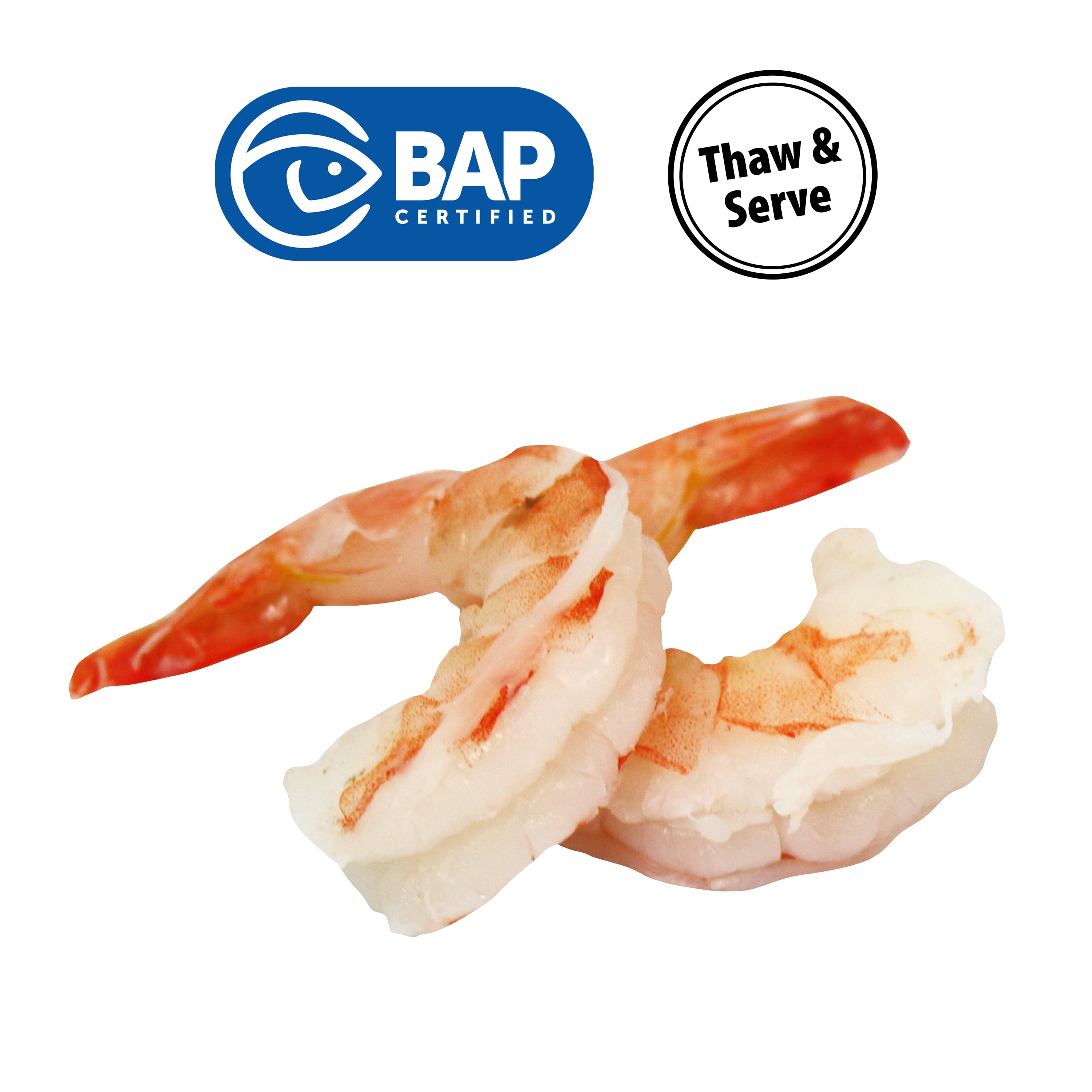 Great Catch Cooked Peeled and Deveined Tail-On Jumbo Shrimp, 26-30ct /lb