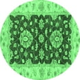 thumbnail image 1 of Ahgly Company Indoor Round Oriental Emerald Green Traditional Area Rugs, 4' Round, 1 of 4