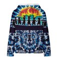 thumbnail image 4 of Ndbuld Women Jackets Long-Sleeve Hooded Drawstring Print Top With Large Check And Pockets,Blue,XL, 4 of 6