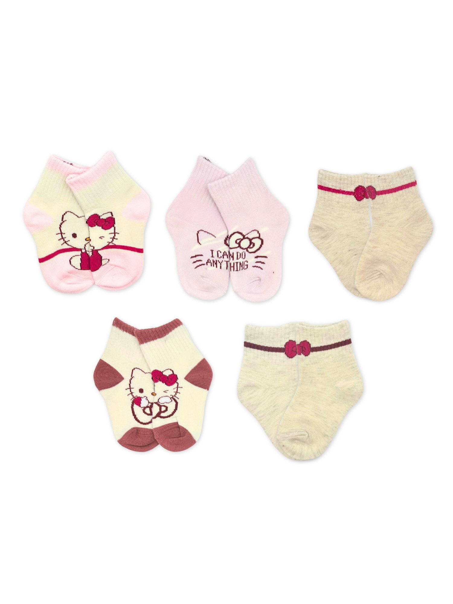 Character Toddler Girl Mid-Crew Socks, 5-Pack, Sizes 12M-4T