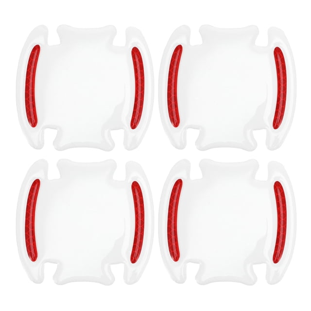 Película de Protección para la Taza de la Manija de la Puerta del Coche Universal Unique Bargains, Pegatinas Reflectantes Antirayones, Resina Epóxica, Transparente Rojo, 4 Pcs