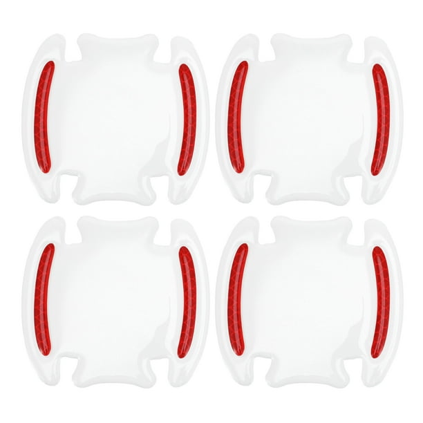 Película de Protección para la Taza de la Manija de la Puerta del Coche Universal Unique Bargains, Pegatinas Reflectantes Antirayones, Resina Epóxica, Transparente Rojo, 4 Pcs