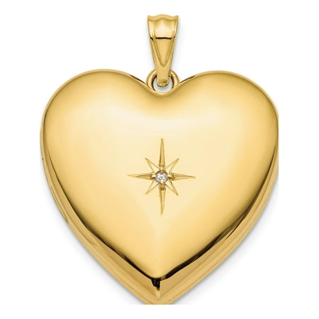 14k Yellow Gold 24mm With Dia Star Design Ash Holder Heart Locket Pendant Charm Canada - Designer Gold Heart Pendant 14k Yellow Gold 24mm With Dia Star Design Ash Holder Heart Locket Pendant Charm Canada - Designer Gold Heart Pendant