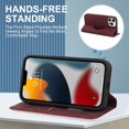 thumbnail image 6 of Dteck Wallet Phone Case for iPhone 14 Pro Max RFID Blocking Credit Card Holder Kickstand Folio Flip Cover with Magnetic Closure, Red, 6 of 9
