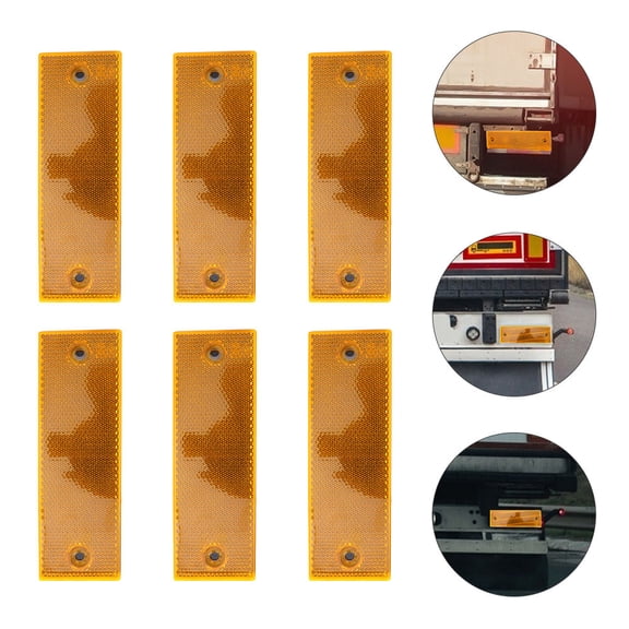 OULII 6-Pack Orange Reflective Truck Safety Warning Tape with Dual Mounting Holes for Enhanced Night Driving Visibility