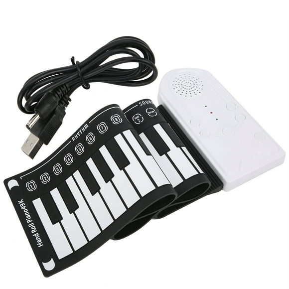Tbest Electric Piano Keyboard 49 Keys Folding USB Rechargeable Beginner Gift With 16 Built-in Tones 10 Rhythms 16-level Volume Control