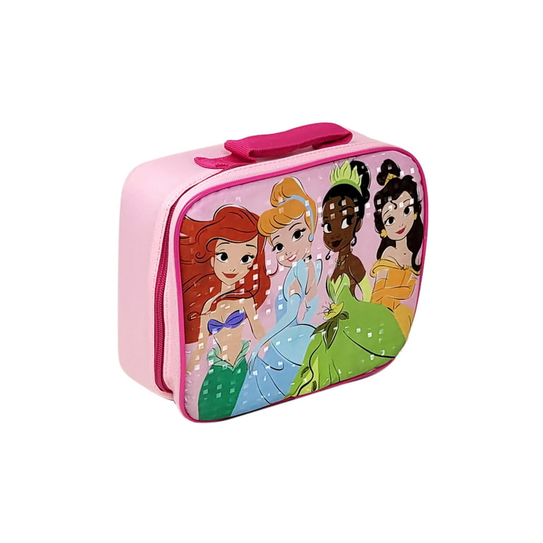 Disney Princesses Lunch Bag Insulated Ariel Cinderella Tiana Belle Girls Pink, Women's, Size: One Size