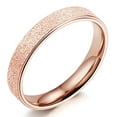 thumbnail image 3 of Wedding Rings Womens 4mm Rose Titanium Band w/ Sand Blasted Glittery Top, 3 of 4