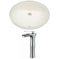 thumbnail image 1 of 19.5-in. W CUPC Oval Bathroom Undermount Sink Set In Biscuit - Chrome Hardware AI-22954, 1 of 6