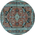 thumbnail image 1 of Ahgly Company Indoor Round Persian Light Blue Traditional Area Rugs, 8' Round, 1 of 4