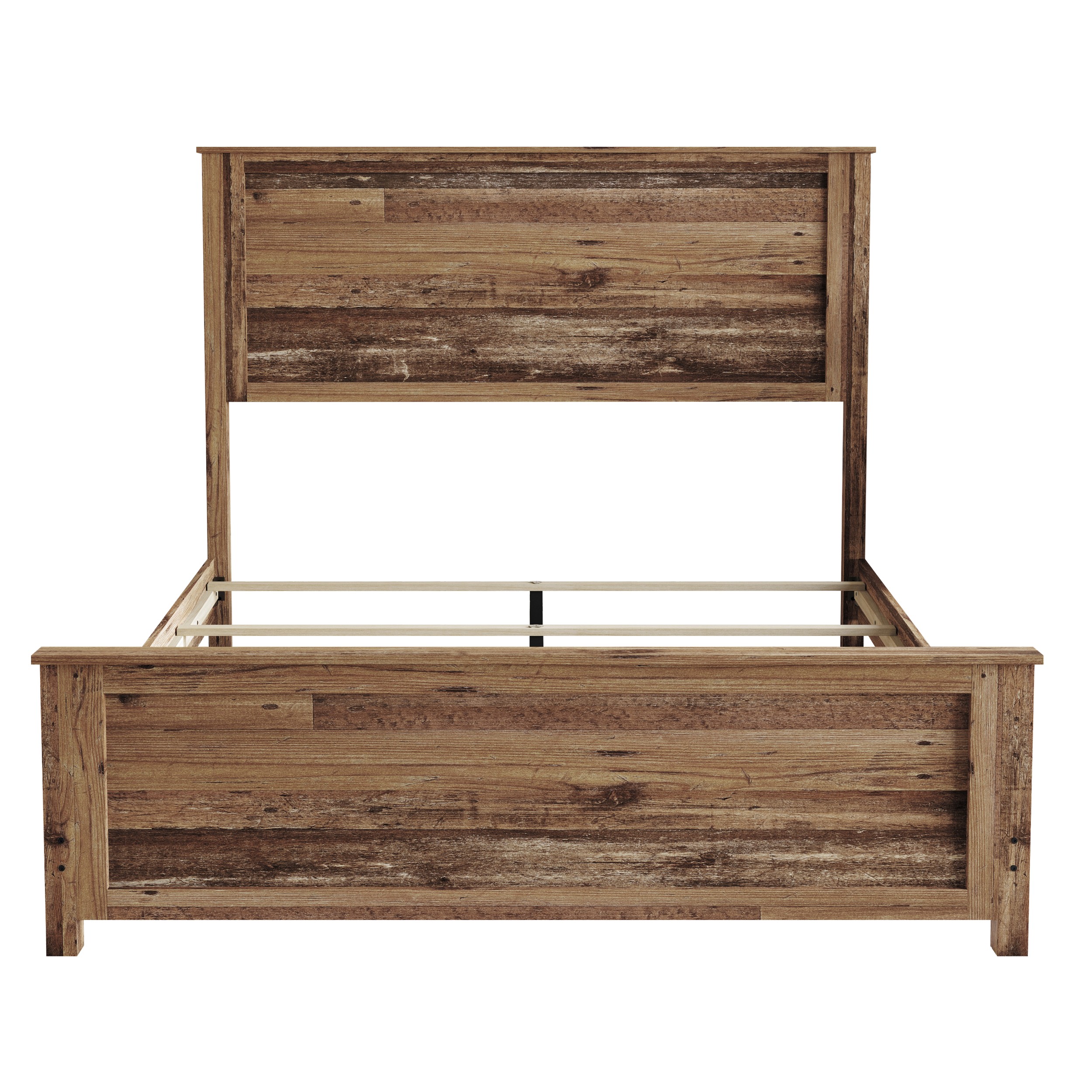 Home Design Racine King Panel Bed Frame, Vintage Oak