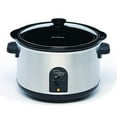 West Bend 85156 6Quart Round Crockery Slow Cooker, Stainless Steel