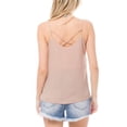 thumbnail image 5 of MixMatchy Women's Sexy Solid V-Neck Back Cross Strap Woven Chiffon Cami Top, 5 of 6