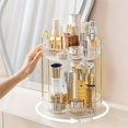 thumbnail image 4 of 2 Tier Space-Saving 360 Rotating Lazy Susan Makeup Organizer For Vanity Bathroom Countertop Skincare Beauty, 4 of 11
