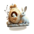 thumbnail image 3 of simhoa 2D Flat Easter Bunny and Chick Scene Table Sign Accessory Desktop Decoration 20cmx20cm, 3 of 8