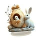 thumbnail image 3 of Letrero de mesa con escena de conejo y pollito de Pascua plano en 2D, accesorio y adorno de mesa 20cmx20cm, 3 of 9