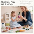 thumbnail image 5 of Tiny Land Wooden Dairy & Drinks Pretend Play Set - 7 Piece Pretend Kitchen Accessories for Toddlers, Realistic Wooden Toy Food with Milk, Juice & Cheese, 5 of 6