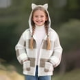 thumbnail image 2 of successthop Girls Winter Coat Boys Jacket Hooded with Cute Ear Zipper with Pockets Warm Outwear Sizes 8-14, 2 of 9