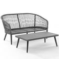 thumbnail image 3 of Crosley Furniture Dover 2 Piece Patio Rope Loveseat Set in Charcoal and Black, 3 of 21