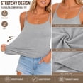 thumbnail image 3 of 2 Pack Ribbed Spaghetti Strap Tank Tops for Women, Scoop Neck Slim Fit Basic Camisoles Soft Stretchy Layering Shirts, 3 of 8