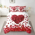 thumbnail image 2 of jejeloiu Cute Cartoon Loves 7-Piece Bedding Comforter Set,Flower Heart King Bedding Sets,Happy Valentine'S Day Bed Sheets For Girls Teens,Breathable Home Decor Reversible, 2 of 8