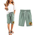 thumbnail image 5 of Fesfesfes Kids' Patriotic Print Five Quarter Pants Elastic Waist Casual Sports Shorts for Boys Girls Summer Outdoor Play(Green#5,12-13 Years), 5 of 6