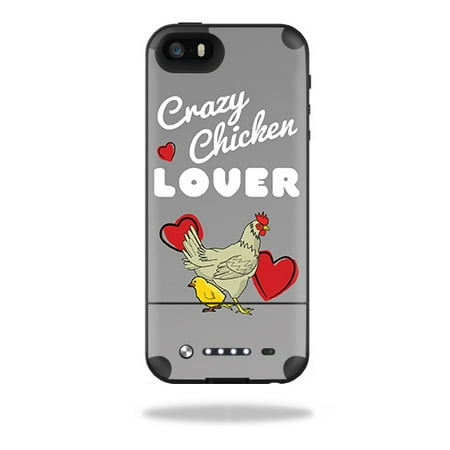 MightySkins Skin Compatible With Mophie Space Pack iPhone 5/5S Case – Crazy Chicken Lover | Protective, Durable, and Unique Vinyl wrap cover | Easy To Apply, Remove | Made in the (Best Way To Remove Dirt From Crawl Space)