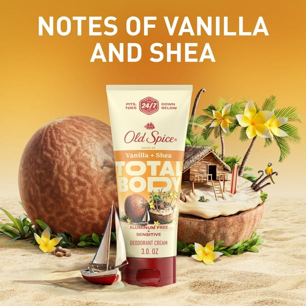 Old Spice DRY CREAM PURE SPORT45g 7個セット Old Spice Total Body Deodorant Aluminum Free Cream Vanilla + Shea