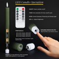 thumbnail image 5 of WYZworks 10" Fluted Ribbed LED Loden Green Grooved Pillar Candles, Remote & 24h Timer Memory, On/Off Switch - Flameless Dimmable Battery Operated w/Flicker Mode, Home Wedding Decor (6 Pack), 5 of 9