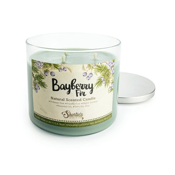 Bayberry Fir All Natural 3 Wick Candle - Made with Responsibly Sourced Soy and Essential Fragrance Oils - Phthalate & Paraffin Free, Vegan, Non-Toxic