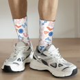 thumbnail image 6 of Cauagu Scandinavian Alphabet Print Crew Socks for Women and Men,Adult Athletic Running Socks 1-Pair Sports Socks Work Gear Socks with Moisture Wicking, 6 of 6