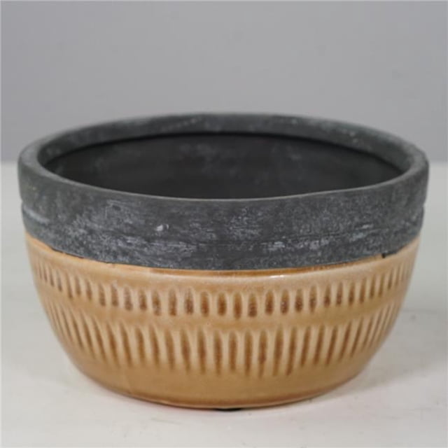 Gray & Cognac Planter