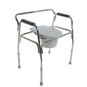 PCP Heavy-Duty Extra-Wide Adjustable Commode, Chrome,