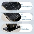 thumbnail image 5 of 63" Faux Marble Dining Table for 6 ,Sudica Faux Marble Dining Room MDF Table with U-Shaped Bracket Support, Black, 5 of 9