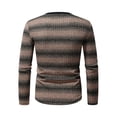thumbnail image 6 of qelini Striped Sweater Shirt for Men Crewneck Pullover Sweaters Striped Long Sleeve Tops Dressy Slim Fit Fall Blouses, 6 of 7