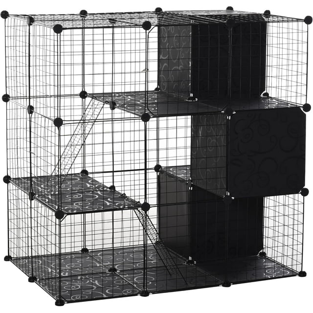 Small Animal Cage Rabbit Cage with Door Guinea Pig Playpen Small Animal Fence for Bunny Chilla Freret Chilla Indoor and Outdoor Use Total Panels x x &