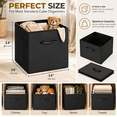 thumbnail image 5 of StorageWorks Black PU Leather Storage Cubes with Reinforced Panel, Collapsible Organizer Bins for Office Closet and Living Room, 4 Pack, 13 Inch, 5 of 8