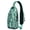 Greenish-blue-67, variant on Exotic Floral Bohemian Outdoor Shoulder Bag for Women Men – Quick-access pockets, Stretch mesh side pocket, Sturdy plastic buckle – Boho chic Nordic Style Tribal Style Design for Travel, Hiking, Ou...