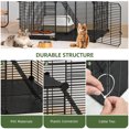 thumbnail image 5 of Uforic 2-Tier 28" Cat Cage & Playpen – Metal Indoor Enclosure for 1-2 Cats, Rabbits, and Kittens – Ideal for Travel, Camping, and Home Use, Black, 5 of 7