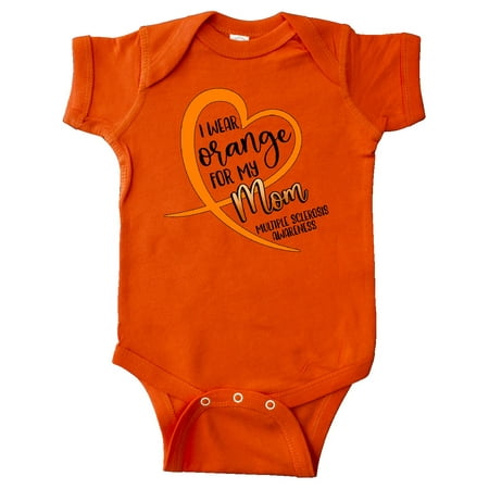 

Inktastic I Wear Orange for my Mom Multiple Sclerosis Awareness Gift Baby Boy or Baby Girl Bodysuit