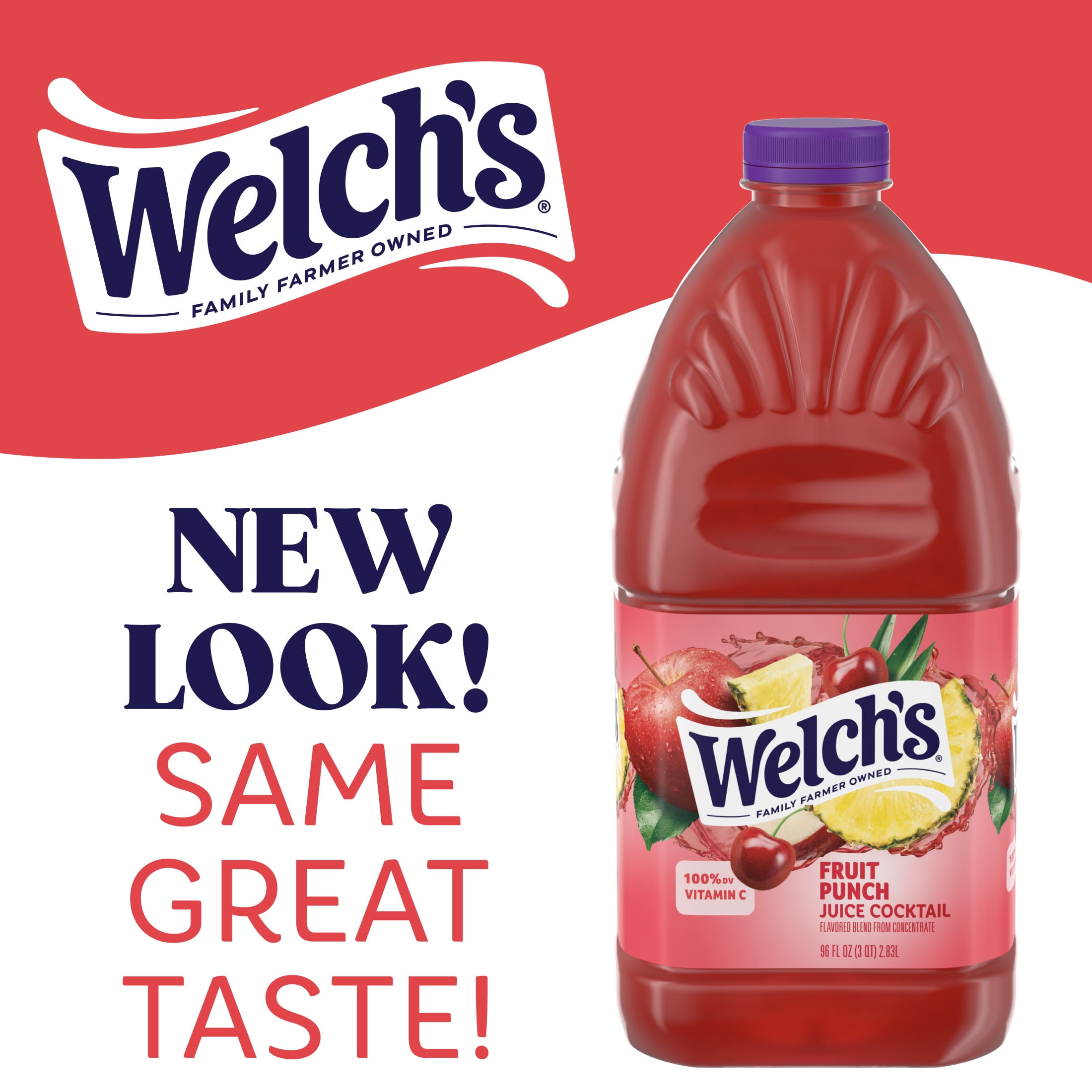 (6 pack) Welch's Fruit Punch Juice Cocktail, 96 fl oz Bottle