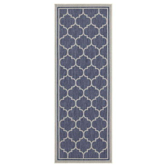 2 ft.7 inx7 ft.3 in Trellis Indoor/Outdoor Area Rug,Modern Geometric Runner Rug