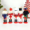 thumbnail image 5 of Paquete de 5 títeres de Cascanueces de madera de 12cm, dibujo de soldado de nogal, colgante, decoración, adornos para árbol de Navidad, 5 of 5