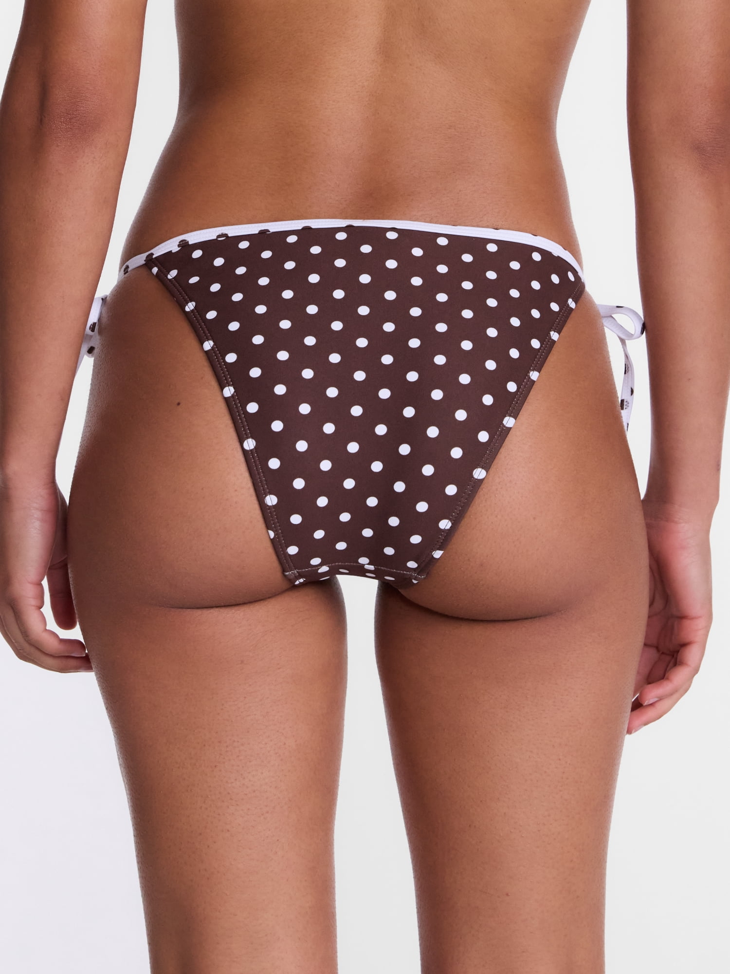 No Boundaries Reversible Polka Dot Side Tie Bikini Bottoms, Women's XXS-XXL