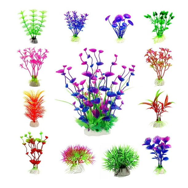 Amdohai Artificial Aquatic Plants 13 Pcs Small Aquarium Plants