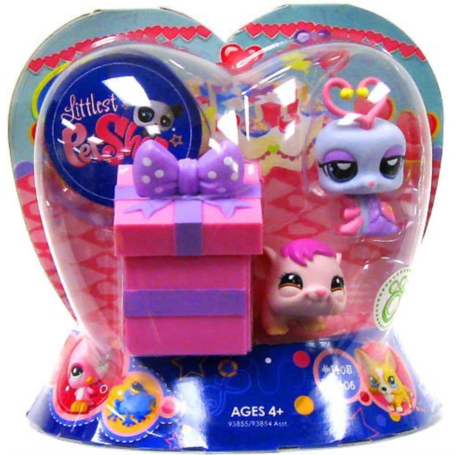 littlest pet shop exclusive valentines day 2pack lovebug & hamster with present