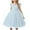 Light Blue, variant on AUNVITO Girls 4-10Y Puffy Tulle Dress Cap Sleeve with Pearl Bow Elegant Party Formal Gown