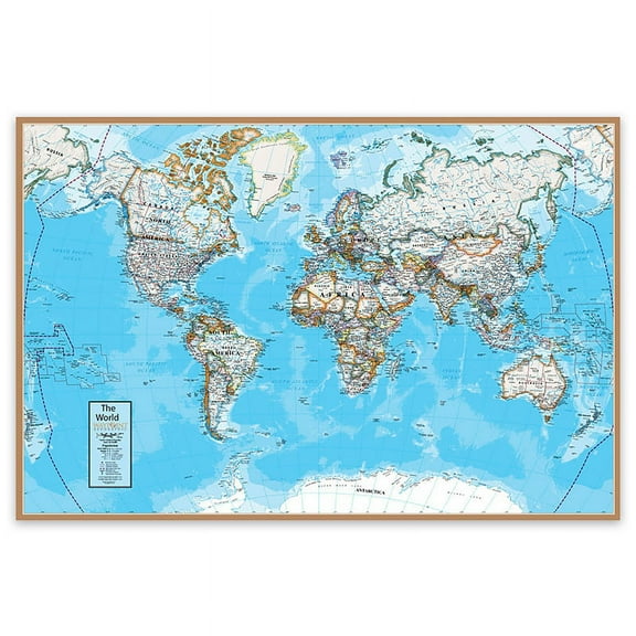 Contemporary World 24" x 36" Laminated Wall Map | Bundle of 5 Each